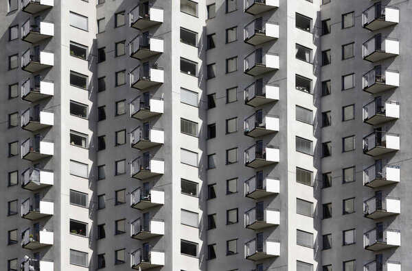 Abstract exterior architecture facade of apartment building