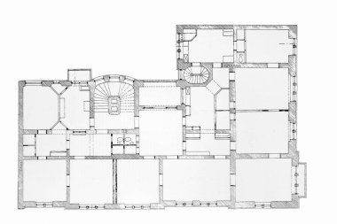 Mimarlık geçmişi. Mimari projenin bir parçası, bir evin mimari planı