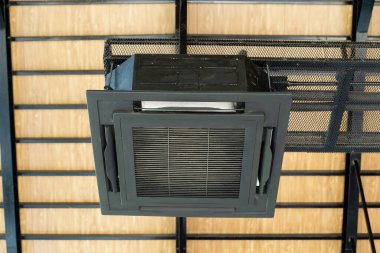Close up air conditioning central system installed on the ceiling