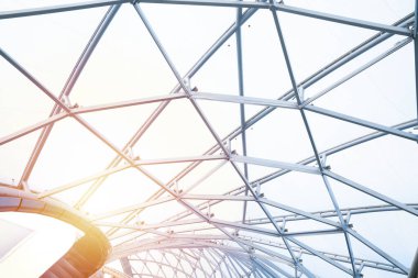 Bina inşaat metal çelik çerçeve açık havada, arka plan ve doku