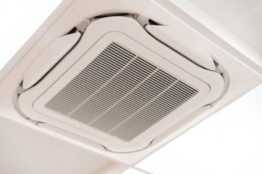 Close up air conditioning central system installed on the ceiling