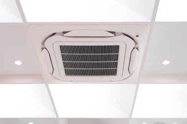 Close up air conditioning central system installed on the ceiling