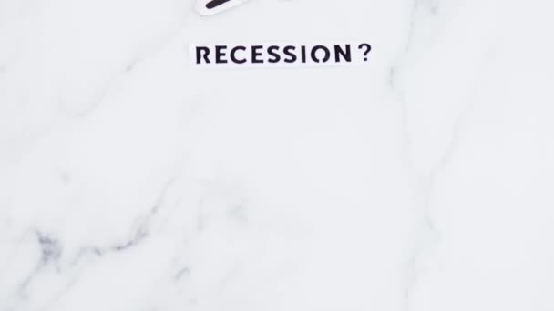Inflation Avec Flèche Montant Textes Récession Avec Point Interrogation Dessous — Video