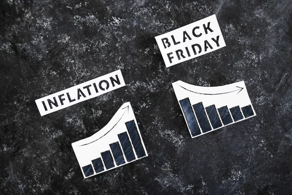 Inflation Black Friday Conceptual Image Graphs Showing Price Going Consumer — Stock Photo, Image