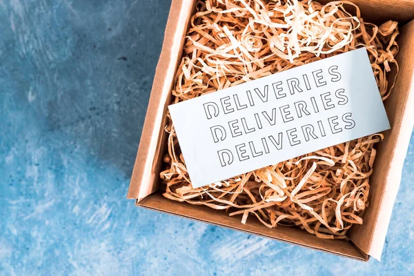 Online Shopping Shipping Festive Season Parcel Gift Box Deliveries Label — Stock Photo, Image