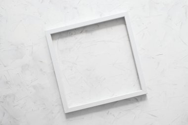 beyaz kare kare çerçeve maketi metin veya resim için kopyalama alanı ile beyaz resim arka planı üzerine