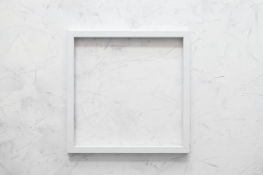 beyaz kare kare çerçeve maketi metin veya resim için kopyalama alanı ile beyaz resim arka planı üzerine