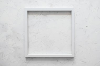 beyaz kare kare çerçeve maketi metin veya resim için kopyalama alanı ile beyaz resim arka planı üzerine