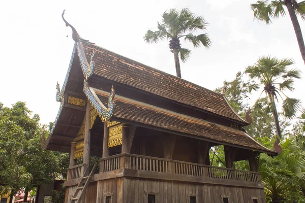 Antigua Capilla Madera Tailandesa Estilo Lanna Templo —  Fotos de Stock