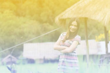 Thai Kadını Field Doi inthanon 'da iyi eğlenceler, Maeglangluang Karen 