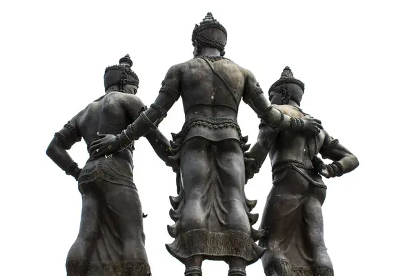 stock image Three Kings Monument Chiang Mai Isolated