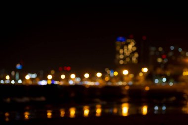  Bir Şehir Gece Sahnesinin Soyut Arkaplanı. Bokeh Işıkları.