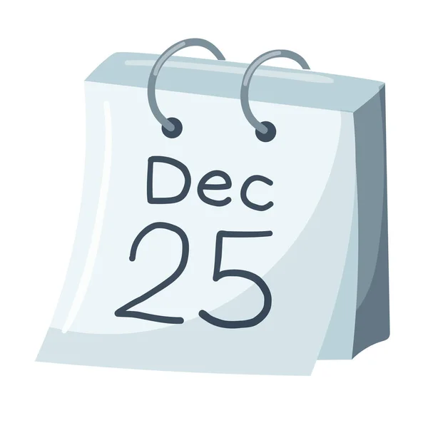 Odtrhávací Kalendář Datem Prosince Štědrý Večer Designový Prvek Ručně Kreslený — Stockový vektor
