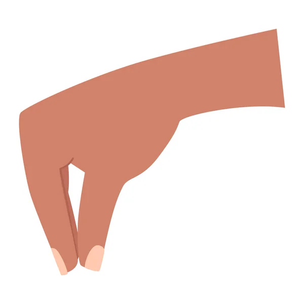 Mänsklig Hand Nyp Gester Håller Något Hängande Färg Vektor Illustration — Stock vektor