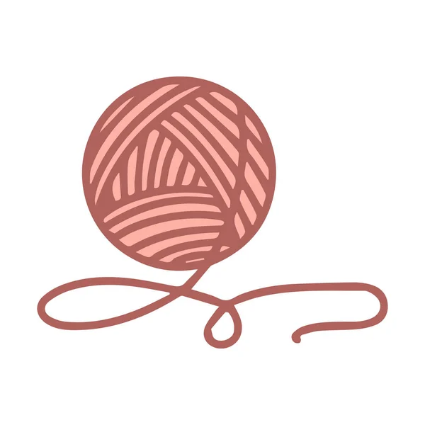 Skein Yarn Knitting Object Hand Drawn Isolated White Background Color — 스톡 벡터