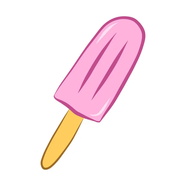 Çubukta Buzlu Şeker Dondurmanın Renk Vektör Çizimi Element Elle Çizilmiş — Stok Vektör