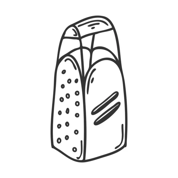 Keukenrasp Doodle Stijl Gereedschap Voor Het Snijden Van Groenten Element — Stockvector