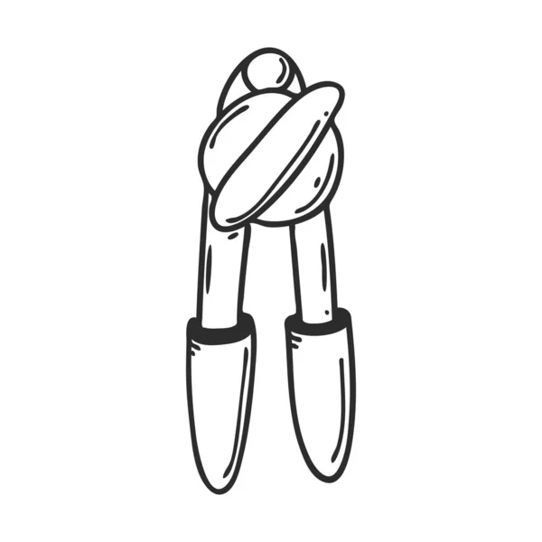 Dosenöffner Aus Metall Doodle Stil Küchenutensilien Inventar Gestaltungselement Für Die — Stockvektor