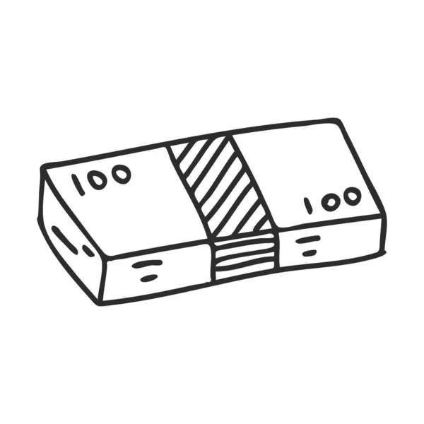 Bunt Doodle Liknande Sedlar Bunt Pappersräkningar Ikonen Handritad Och Isolerad — Stock vektor