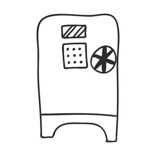 Bezpieczny Ekranem Doodle Stylu Przycisków Symbol Bezpieczeństwa Oszczędności Włączone Prosty — Wektor stockowy