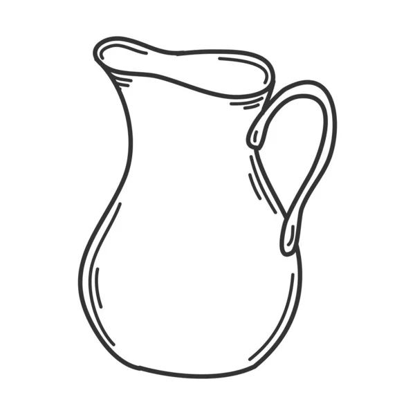 Eine Milchkanne Doodle Stil Küchenutensilien Kochgeschirr Gestaltungselement Für Die Dekoration — Stockvektor