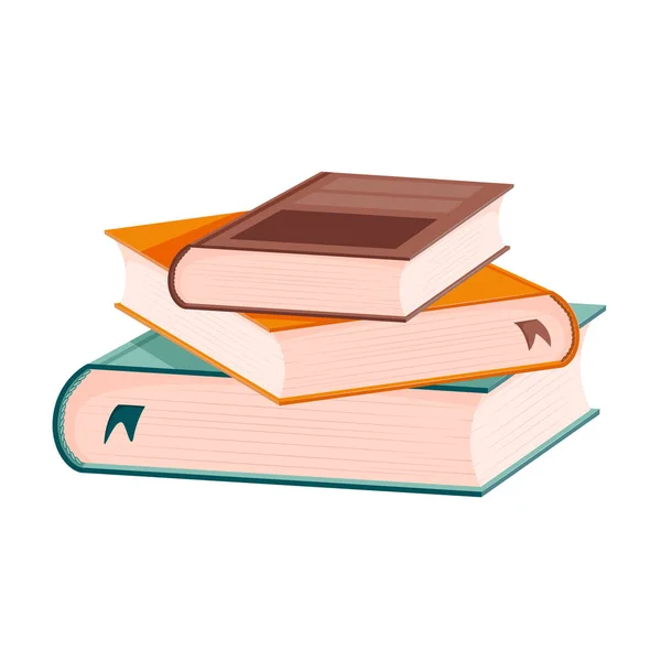 Uma Pilha Livros Com Marcadores Livros São Empilhados Desigualmente Cima —  Vetores de Stock