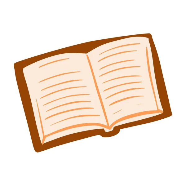 Відкрита Книга Стилі Doodle Простий Милий Ручний Малюнок Читання Освіта — стоковий вектор