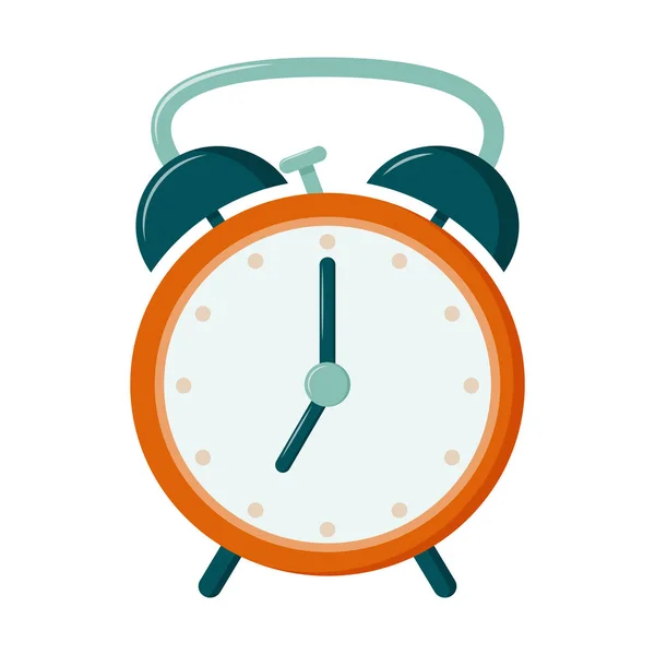 Relógio Alarme Retrô Com Martelo Horas Hora Acordar Para Escola — Vetor de Stock