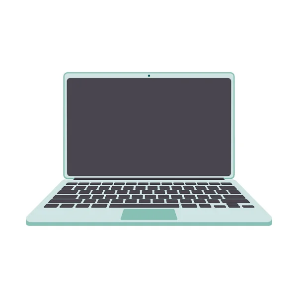 Abra Laptop Estilo Plano Monitor Branco Espaço Para Sms Computador — Vetor de Stock
