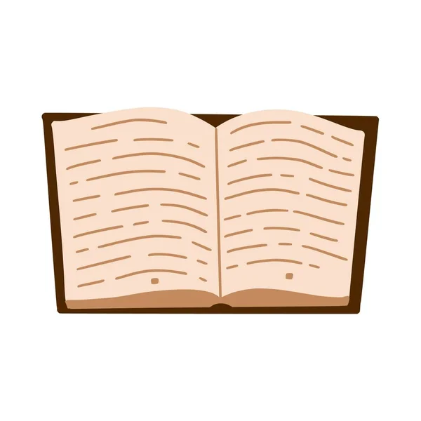 Відкрита Книга Абстрактним Текстом Вид Зверху Шкільний Підручник Простий Малюнок — стоковий вектор