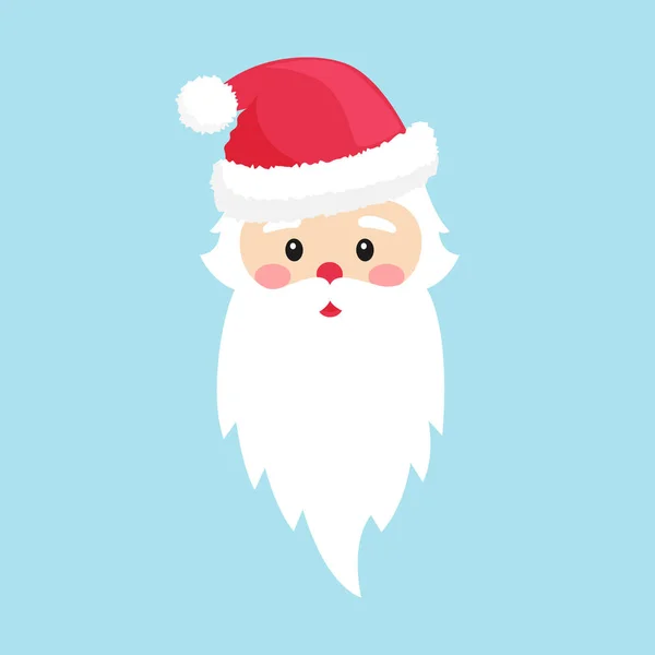 Глава Санта Клауса Шляпе Бородой Усами Элемент Рождественского Новогоднего Дизайна — стоковый вектор