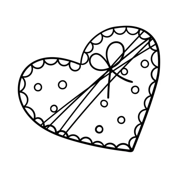 Valentine Card Shape Heart Pattern Bow Simple Decorative Design Element — Stock Vector