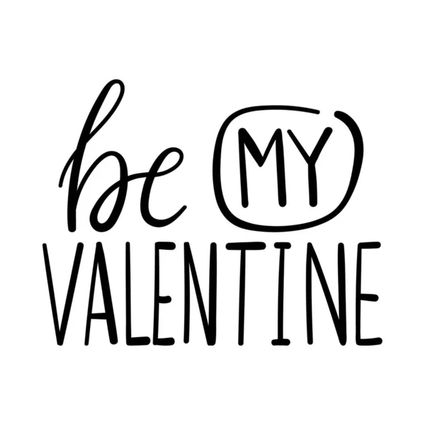 Poster Words Valentine Simple Decorative Text Element Design Valentine Day — Stock Vector