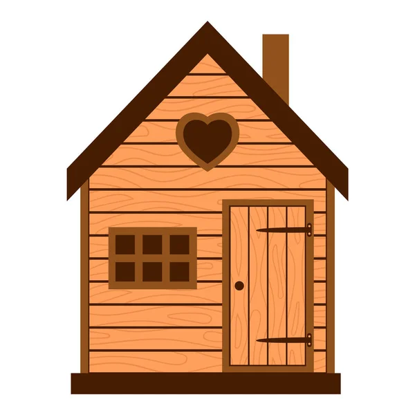 木製の納屋 窓と閉じたドアを持つ素朴な家 カントリーハウス 子供用の家だ 白い背景に隔離されたフラットなスタイルでベクトルイラスト — ストックベクタ