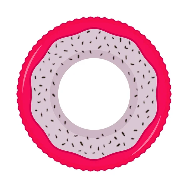Livräddande Strand Uppblåsbar Simning Cirkel Form Drake Frukt Högst Upp — Stock vektor