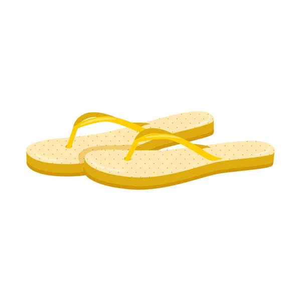 Yellow Summer Beach Flip Flops Shoes Sea Pool Pair Women — 图库矢量图片