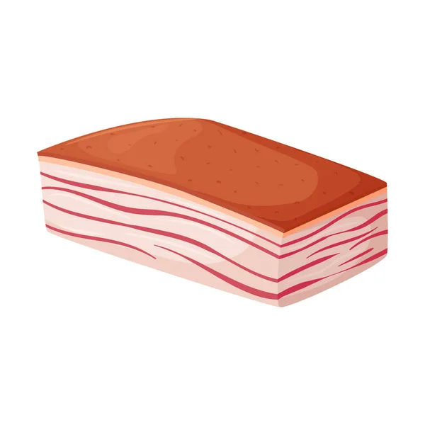 Hel Bit Åderbråck Streaked Bacon Fläskfett Fet Mat Produkt Animaliskt — Stock vektor