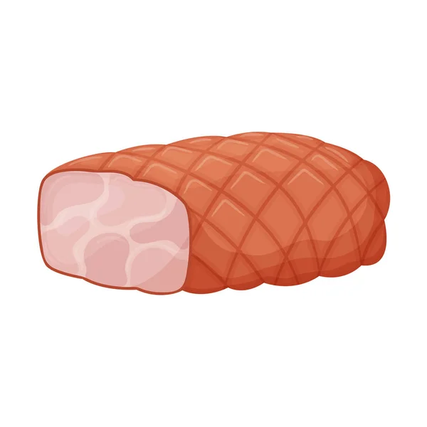 Buzhenina 豚肉をゆでた 自家製肉料理 煮込み肉 既製の肉料理 フラットスタイル 白い背景に独立したカラーベクトル図 — ストックベクタ