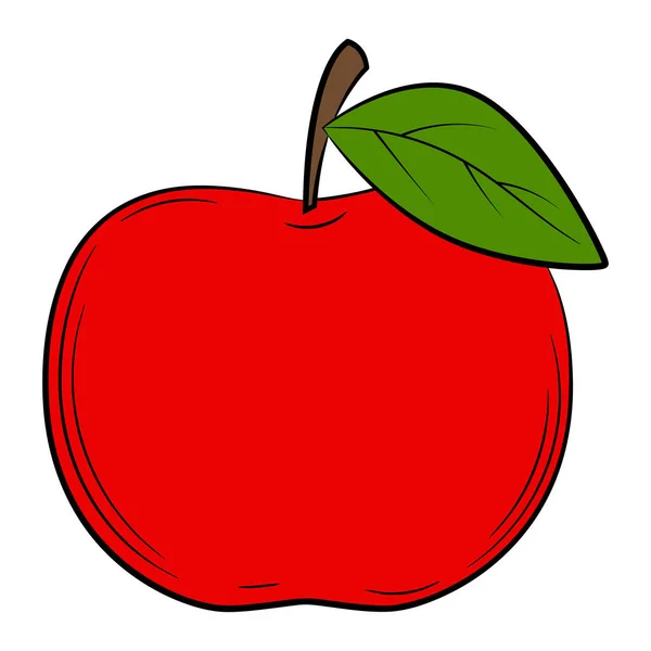 Apple Fruit Linear Style Colorful Vector Decorative Element Drawn Hand — 스톡 벡터