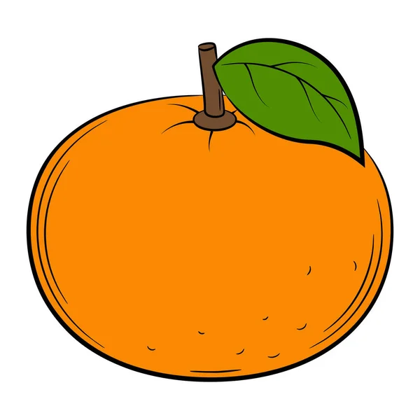 Mandarinka Mandarinka Ovoce Lineárním Stylu Barevný Vektorový Dekorativní Prvek Kreslený — Stockový vektor