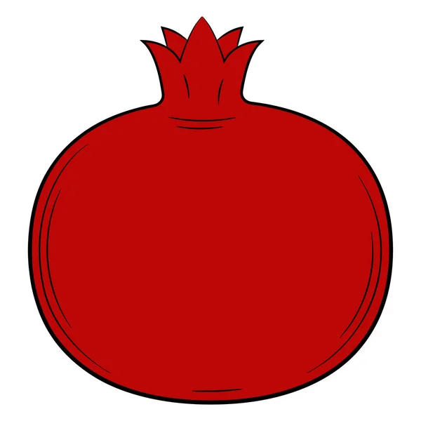 Granátové Jablko Ovoce Lineárním Stylu Barevný Vektorový Dekorativní Prvek Kreslený — Stockový vektor