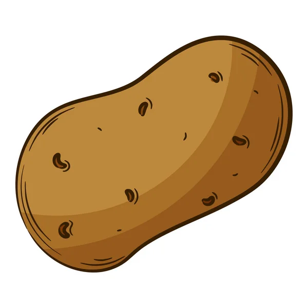 Batatas Inteiras Vegetal Estilo Linear Desenhado Mão Ingrediente Alimentar Elemento — Vetor de Stock