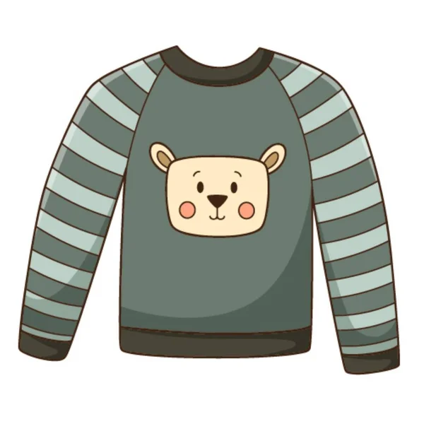 Jacket Cute Bear Warm Sweater Pajamas Autumn Clothing Design Element — Stock Vector