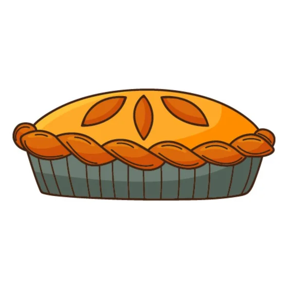 Готовий Домашній Торт Випічка Їжа Дизайн Елемента Контуром Додл Намальований — стоковий вектор