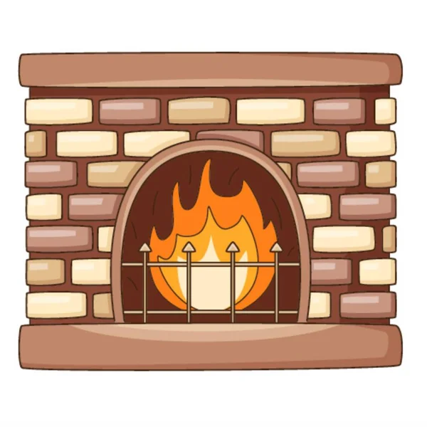 Σπιτικό Τζάκι Τζάκι Που Καίγεται Άνετο Σπίτι Σύμβολο Του Φθινοπώρου — Διανυσματικό Αρχείο
