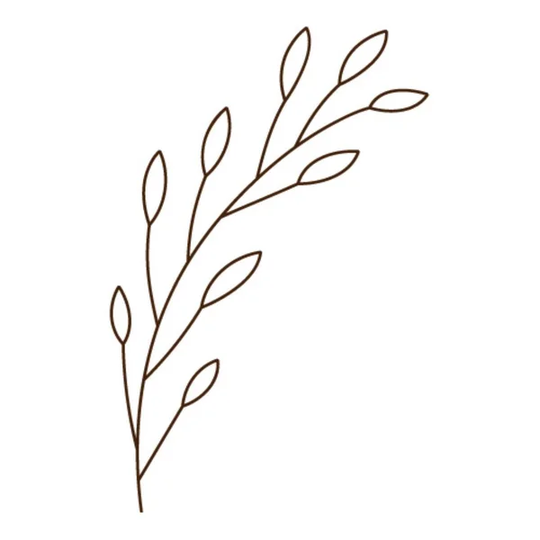 Αφηρημένο Κλαδί Φύλλα Μια Λεπίδα Από Γρασίδι Φθινοπωρινή Βοτανικό Φυτικό — Διανυσματικό Αρχείο