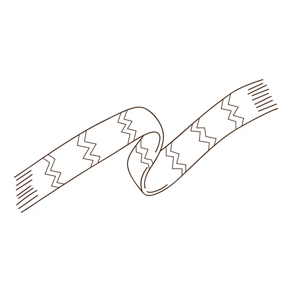 무늬가 스카프 테두리가 디자인 겨울의 손으로 일러스트 백인들에게 고립됨 — 스톡 벡터