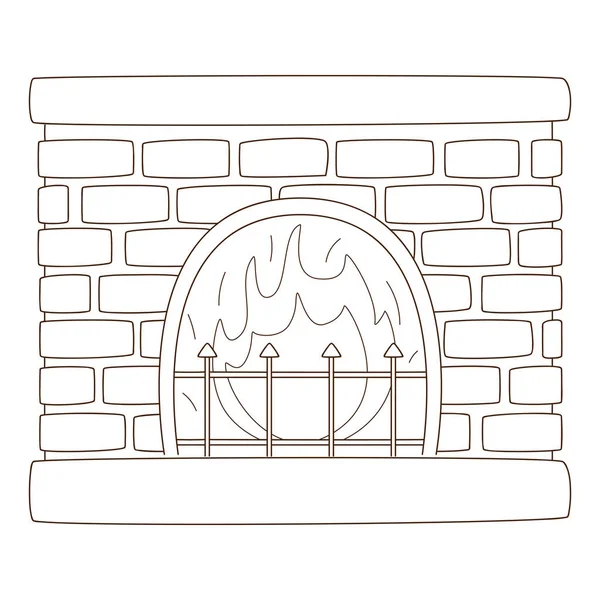 Σπιτικό Τζάκι Τζάκι Που Καίγεται Άνετο Σπίτι Σύμβολο Του Φθινοπώρου — Διανυσματικό Αρχείο
