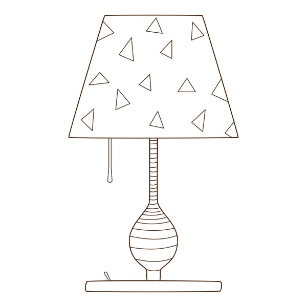 Een Tafellamp Met Een Kap Elektrische Verlichtingsinrichting Design Element Met — Stockvector