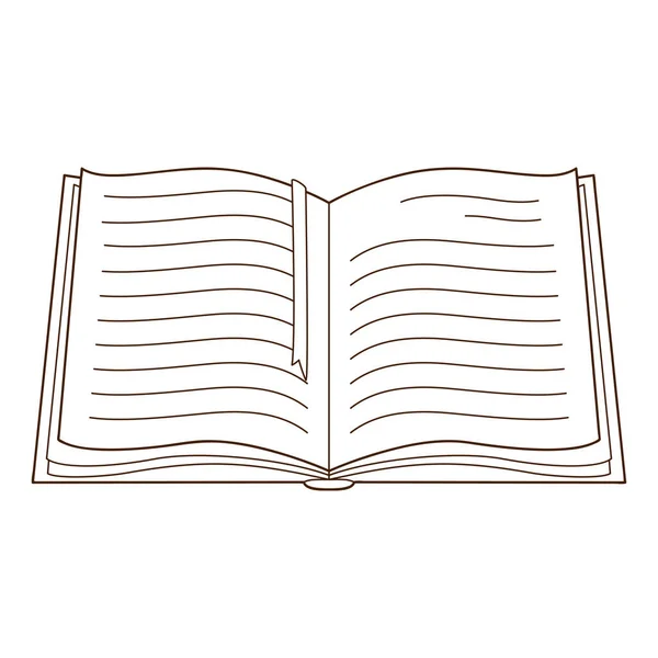 Відкрита Книга Вид Зверху Читання Навчання Затишний Будинок Дизайн Елемента — стоковий вектор